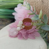 ✨ Bague dorée texturée – Quartz rose, nacre et verre facetté