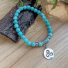✨ Bracelet en Howlite turquoise – Triskel celtique