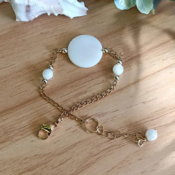 ✨Bracelet en nacre blanche – Élégance minimaliste