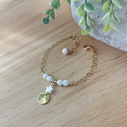 ✨Bracelet Étoile nacre et acier dorée