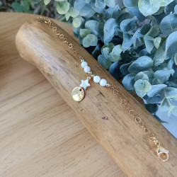 ✨Bracelet Étoile nacre et acier dorée