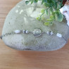 ✨ Bracelet en nacre blanche – Soleil tibétain