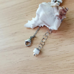 ✨Bracelet Chaine - Cercle acier et perles Heishi en nacre blanche
