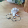 ✨Bracelet Chaine - Cercle acier et perles Heishi en nacre blanche