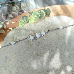 ✨Bracelet Chaine - Étoiles en nacre blanche