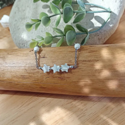 ✨Bracelet Chaine - Étoiles en nacre blanche