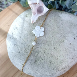 ✨Bracelet Chaine - Fleur nacre